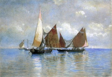 Venetian Fishing Boats seascape boat William Stanley Haseltine Oil Paintings